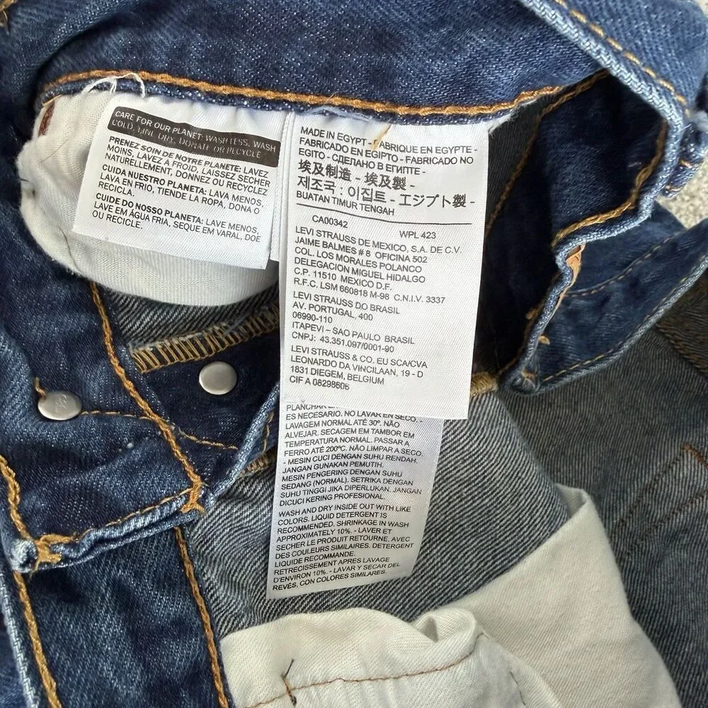 Levis 501 Original Fit Shrink To Fit Jeans Mens Denim Button Fly 40x34 (36x31)